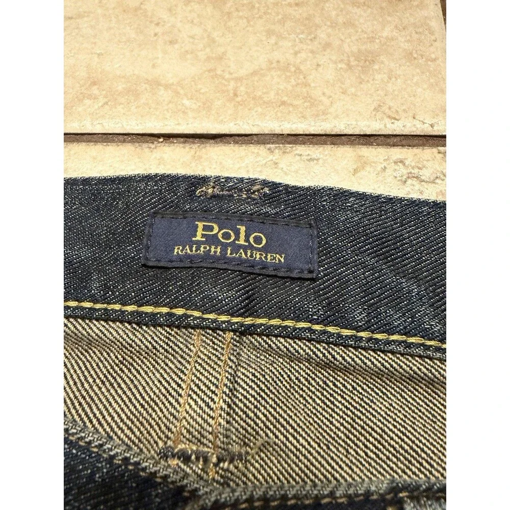 Polo Ralph Lauren Jeans Men 31x30 (Fits 34) Varick Slim Straight Patchwork Denim - Picture 3 of 12